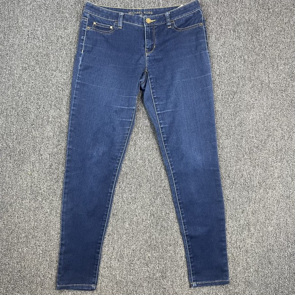Michael Kors Y2K Skinny Jeans 4 Blue Indigo Denim Classic Minimalist Tapered Leg — photo 2